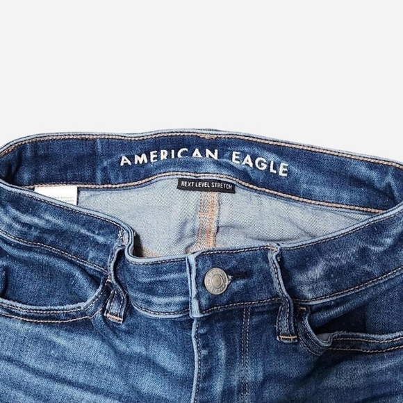 American Eagle Outfitters Ripped Blue Skinny Jeans - Picture 3 of 4